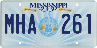 MS license plate MHA261