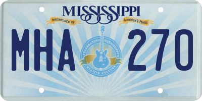MS license plate MHA270