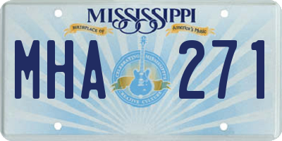 MS license plate MHA271