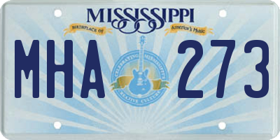 MS license plate MHA273