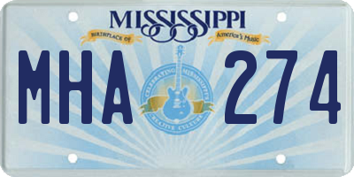 MS license plate MHA274