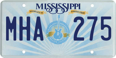 MS license plate MHA275