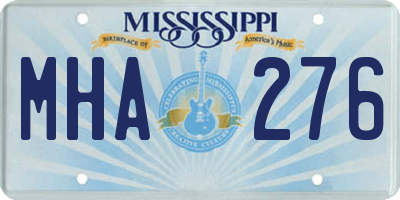 MS license plate MHA276