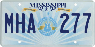 MS license plate MHA277