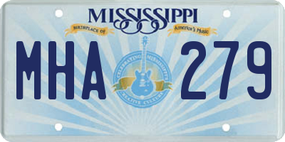 MS license plate MHA279