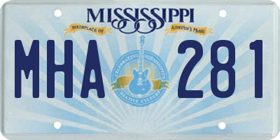 MS license plate MHA281