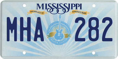 MS license plate MHA282