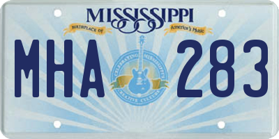 MS license plate MHA283