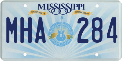 MS license plate MHA284