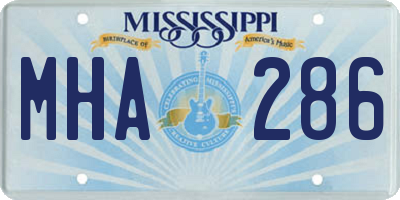 MS license plate MHA286