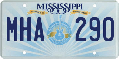 MS license plate MHA290
