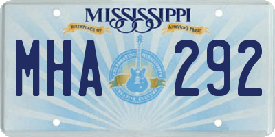 MS license plate MHA292