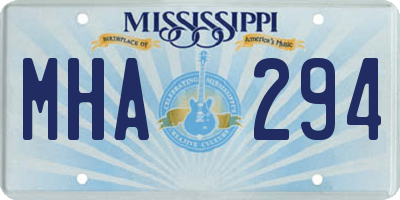 MS license plate MHA294