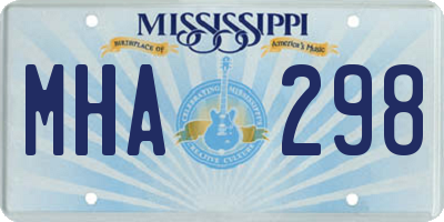 MS license plate MHA298