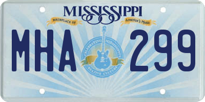MS license plate MHA299