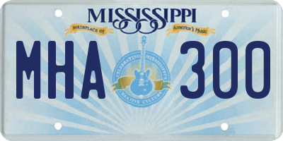 MS license plate MHA300