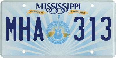 MS license plate MHA313
