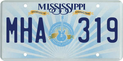 MS license plate MHA319