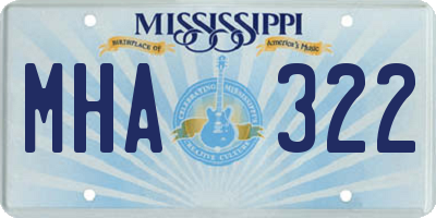 MS license plate MHA322