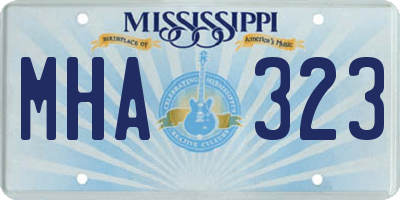 MS license plate MHA323