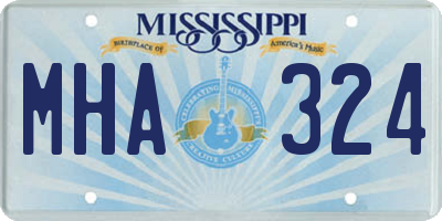 MS license plate MHA324