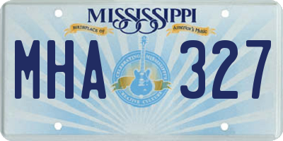 MS license plate MHA327