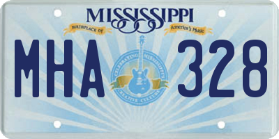 MS license plate MHA328