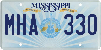 MS license plate MHA330