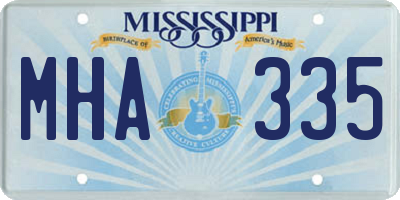 MS license plate MHA335