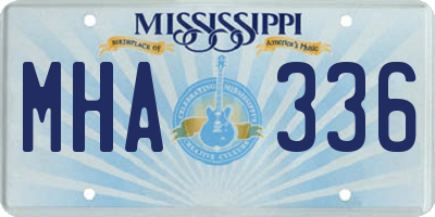 MS license plate MHA336