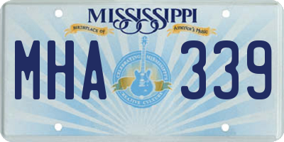 MS license plate MHA339