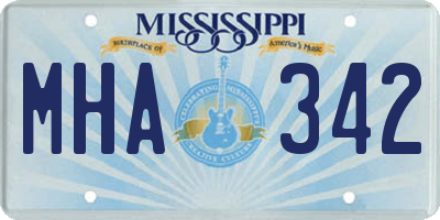 MS license plate MHA342