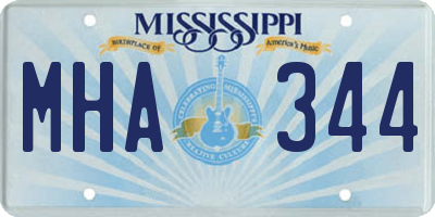 MS license plate MHA344