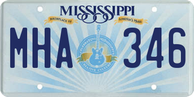 MS license plate MHA346