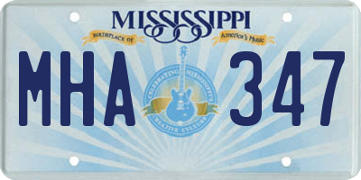 MS license plate MHA347
