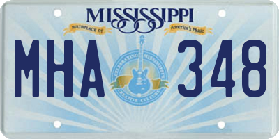 MS license plate MHA348