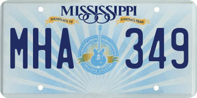 MS license plate MHA349