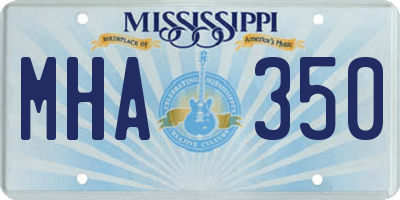 MS license plate MHA350