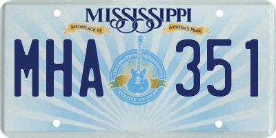 MS license plate MHA351