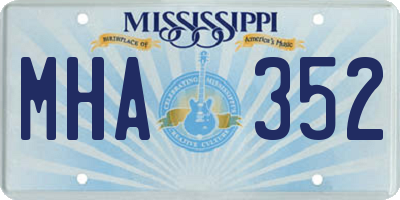 MS license plate MHA352