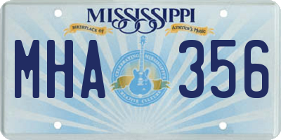 MS license plate MHA356