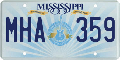 MS license plate MHA359