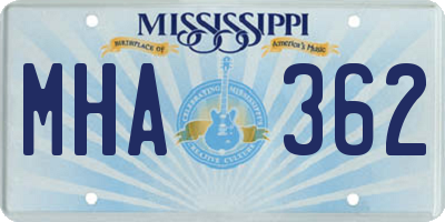 MS license plate MHA362