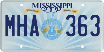 MS license plate MHA363