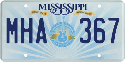 MS license plate MHA367