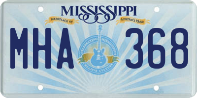 MS license plate MHA368