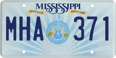 MS license plate MHA371