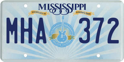 MS license plate MHA372