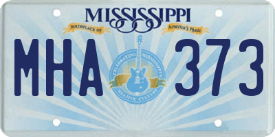MS license plate MHA373