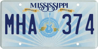 MS license plate MHA374